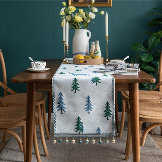 Chenille Table Runner with Pine and Elk Embroidery 27.99 JUPITER GIFT