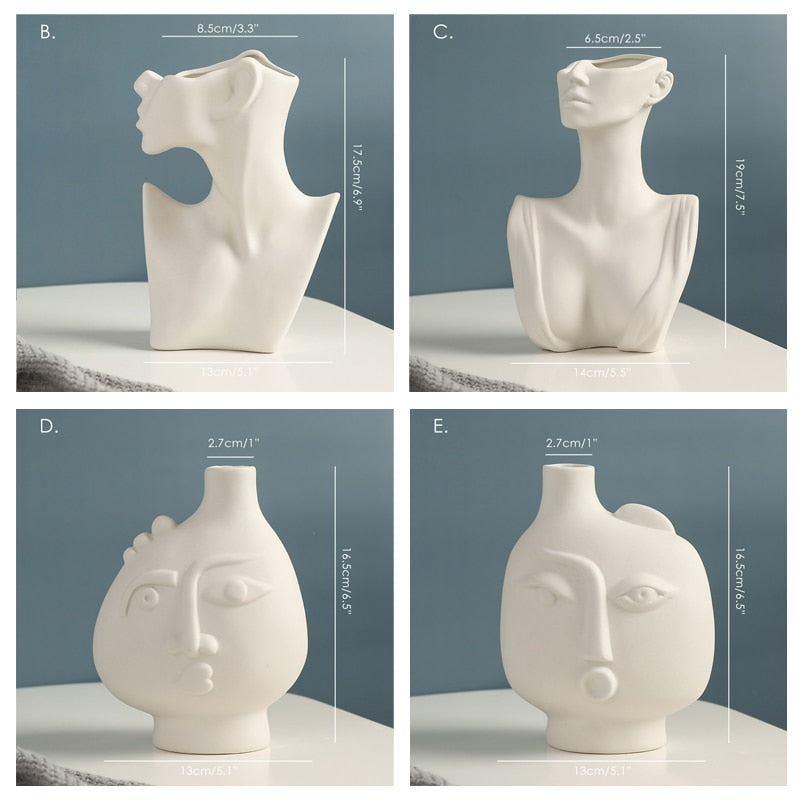 Abstract Portrait Shaped Ceramic Vases 40.99 JUPITER GIFT